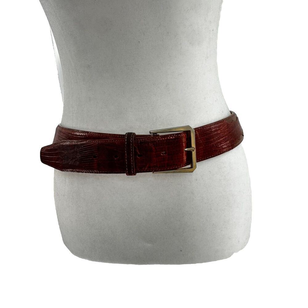 Nocona Mens Belt Size 46 Leather western Rodeo Brown Brass Buckle